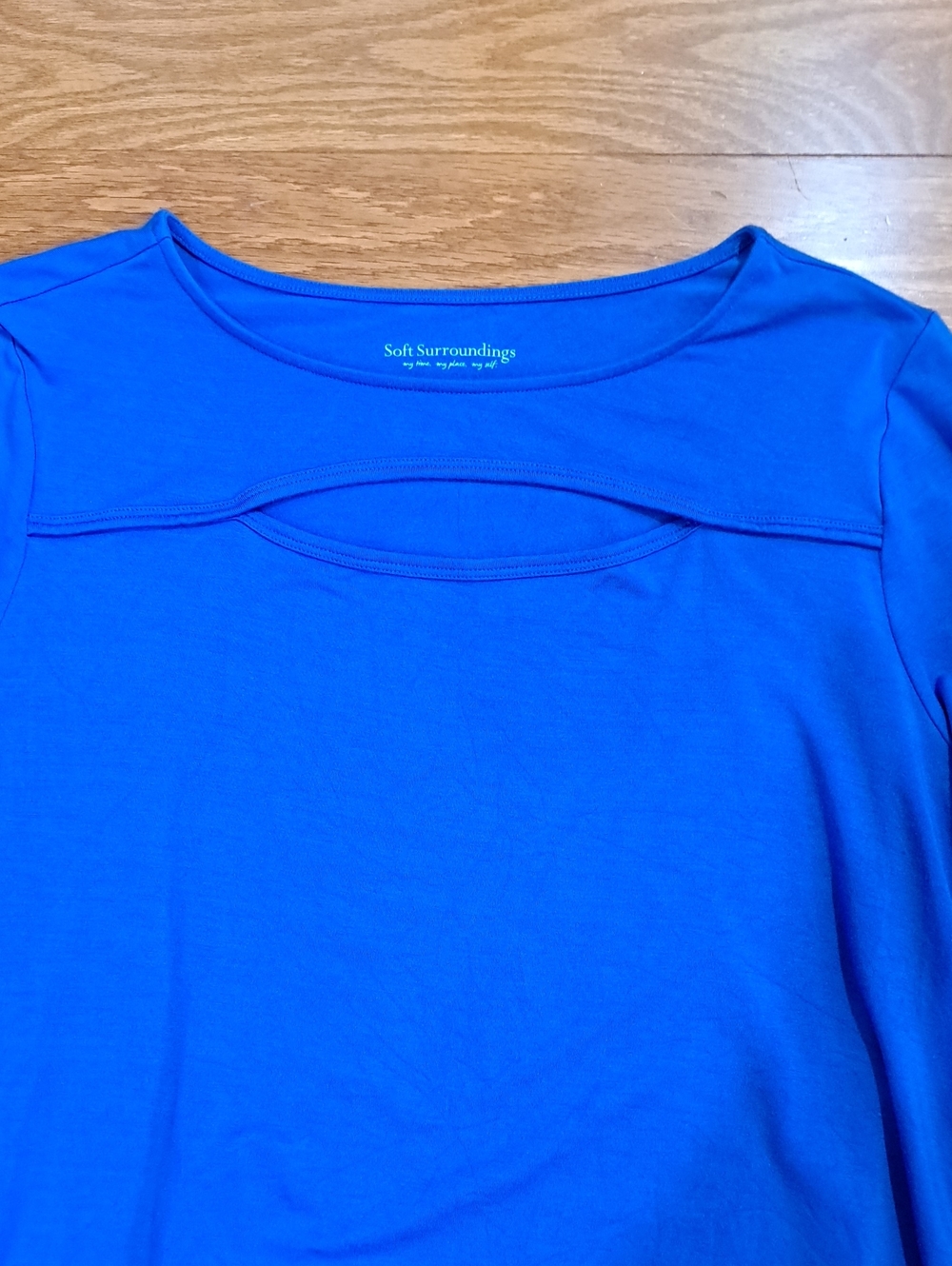 Soft Surroundings Periwinkle Modal Knit Long Sleeve With Keyhole Cut-Out Detail - Picture 5 of 10